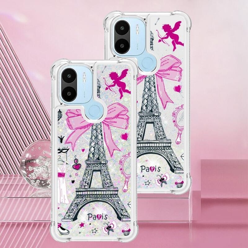 Csillogó homokóra tok Xiaomi Redmi A1+/A2+ - Eiffel-toronyhoz