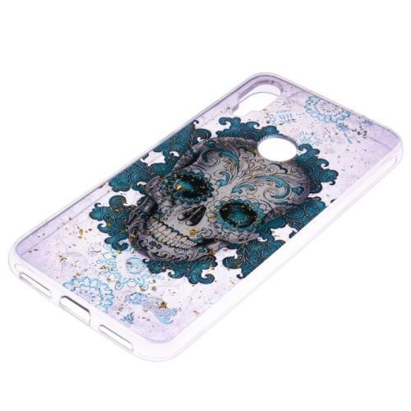 Csillogó zselés tok Xiaomi Redmi Note 7-hez - koponya