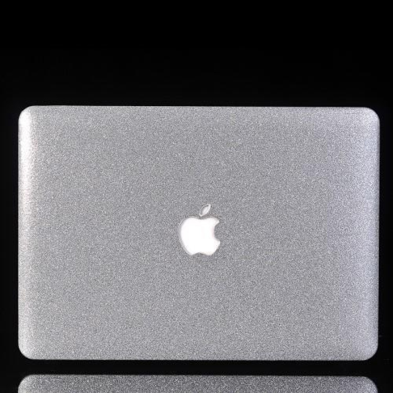 Csillogó, kétrészes PU bőr/műanyag tok MacBook Air 13.3 készülékhez - ezüst színű