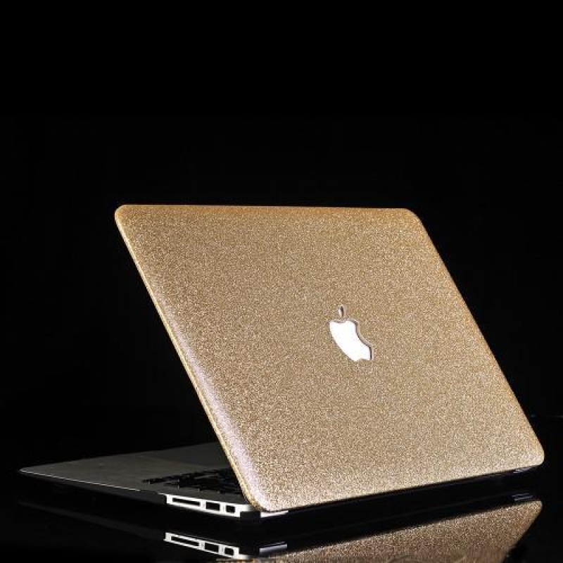 Csillogó, kétrészes PU bőr/műanyag tok MacBook Air 13.3 készülékhez - arany színben