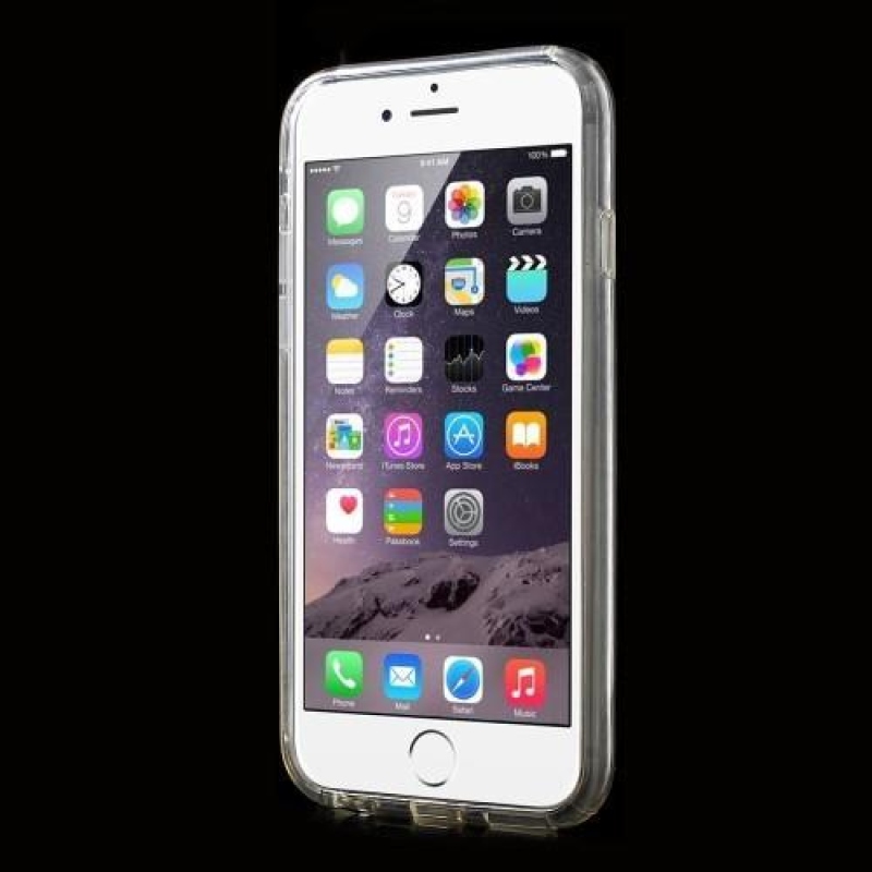 Csillogó zselés tok textúrával iPhone 6 Plus és 6s Plus készülékhez - ezüst színű