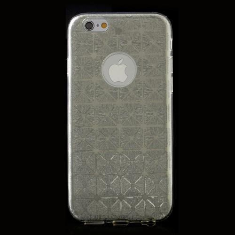 Csillogó zselés tok textúrával iPhone 6 Plus és 6s Plus készülékhez - ezüst színű