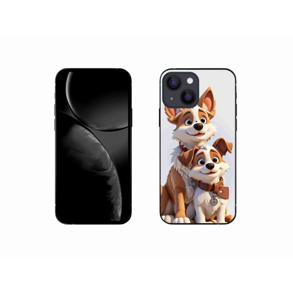 Zselés borítás mmCase iPhone 13 mini készülékhez - kutyák rajzolása