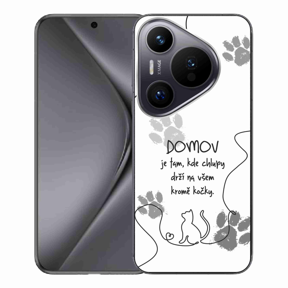 Gél borító mmCase a Huawei Pura 70 Pro készülékhez - macska motívum fehér háttérrel