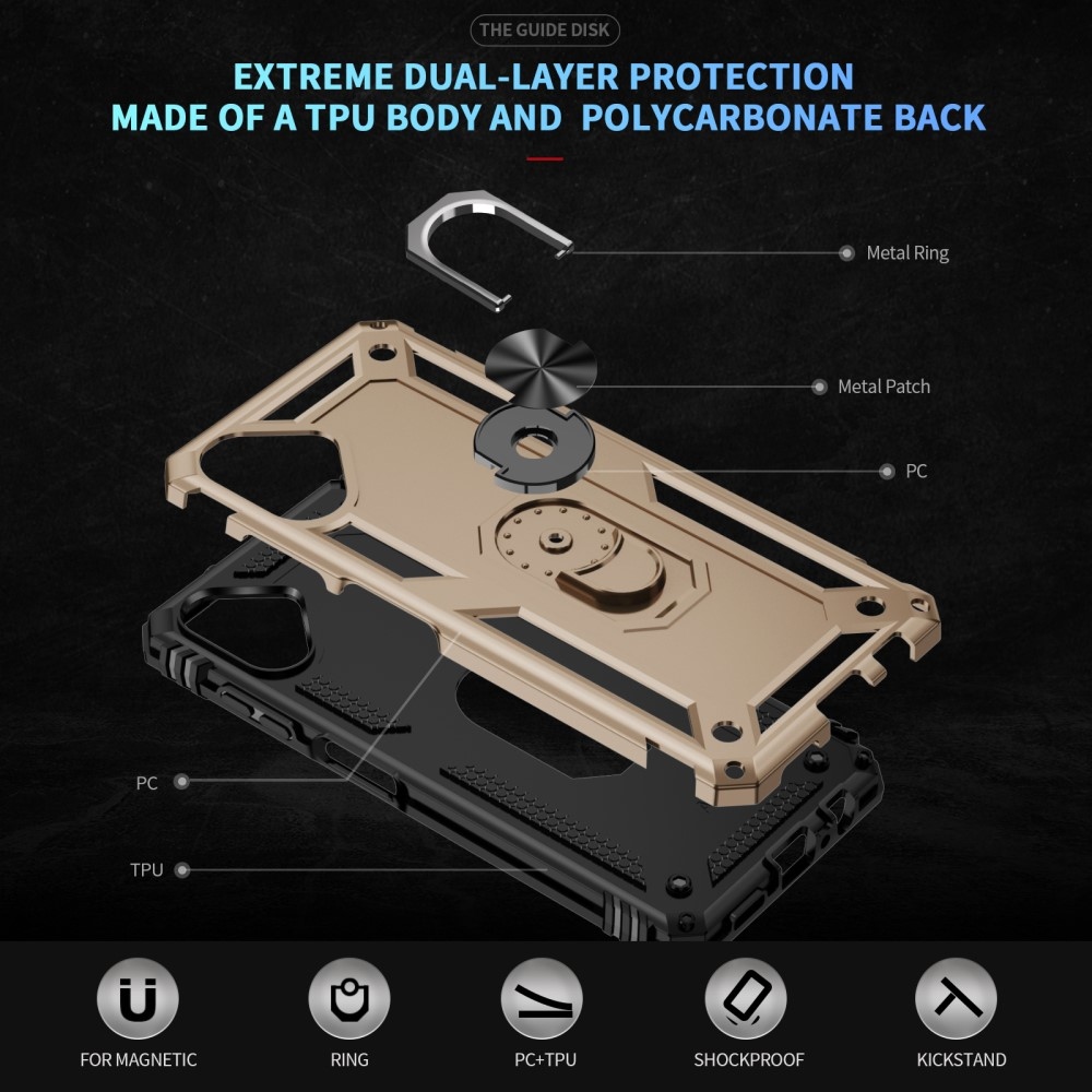 Gyűrűk tartós borítása Samsung Galaxy A06 4G készülékhez - arany színben