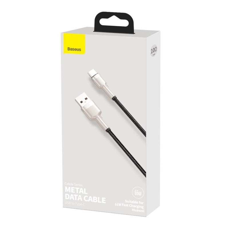 Baseus Cafule Metal sorozatú adatkábel USB-USB-C 66W 1m fekete