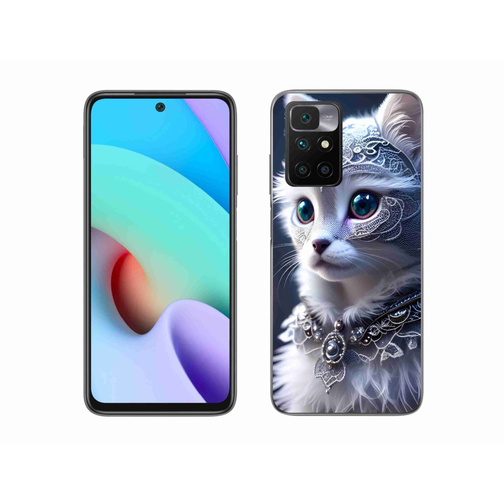 Zselés borítás mmCase a Xiaomi Redmi 10/Redmi 10 (2022) - fehér macska