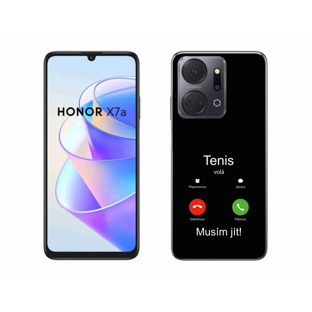 Gél borítás mmCase a Honor X7a számára - teniszhívások fekete háttérrel