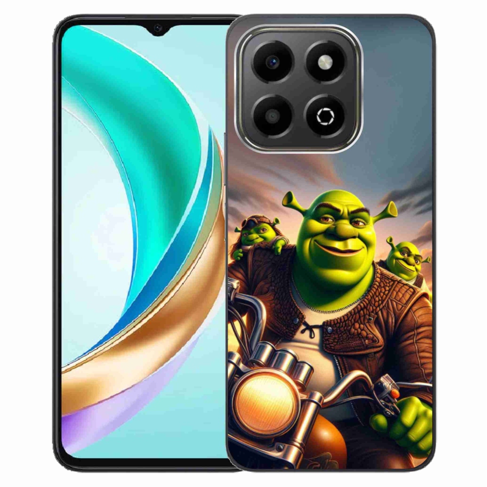 Zselés borítás mmCase a Honor X6b számára - Shrek egy motorkerékpáron