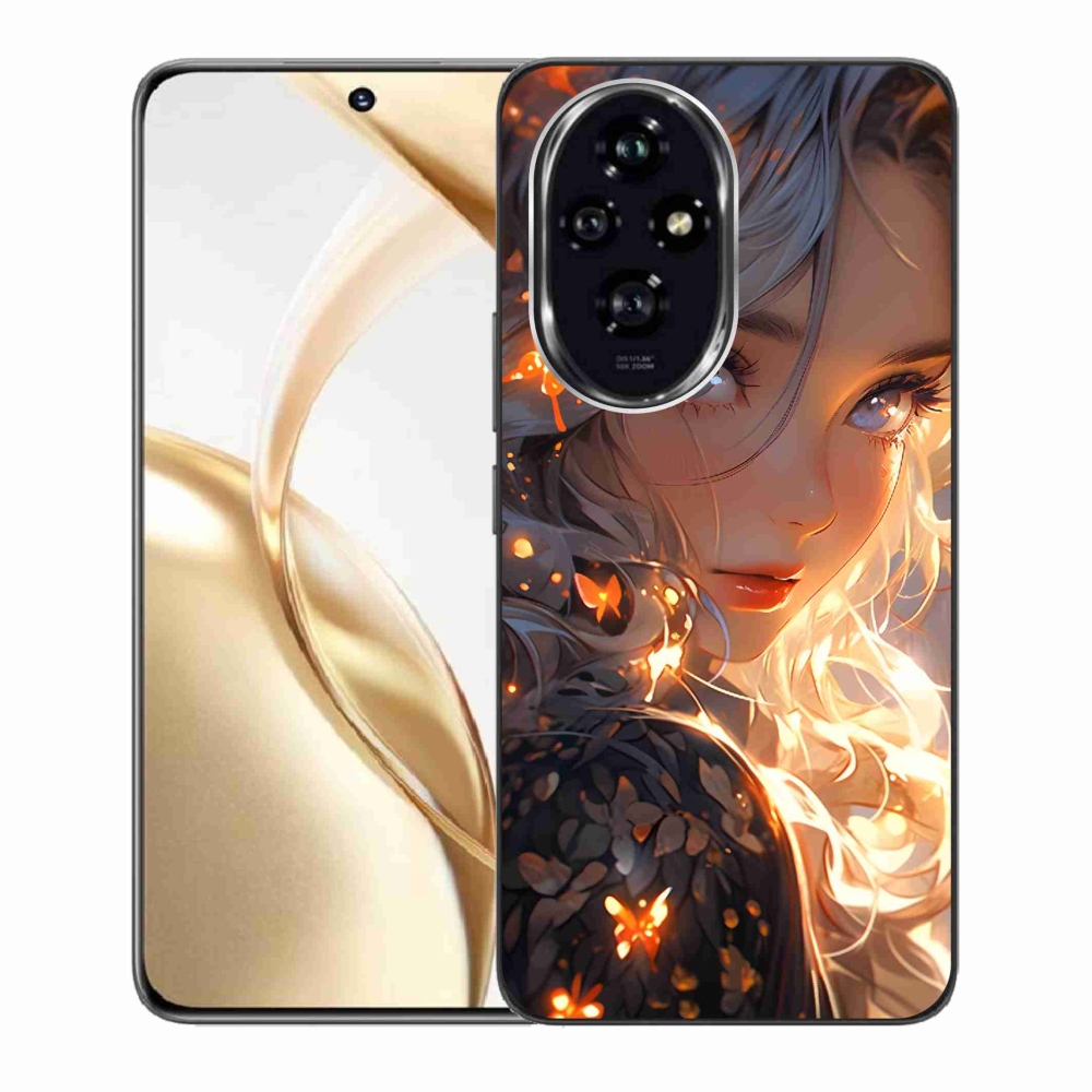 Zselés borító mmCase a Honor 200 5G készülékhez - lány és pillangók