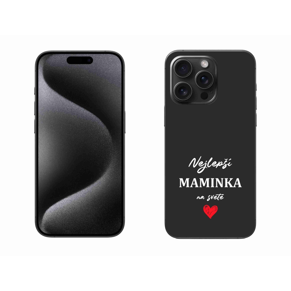 Gél borítás mmCase iPhone 15 Pro Max készülékhez - Best Mom 1 Fekete háttér