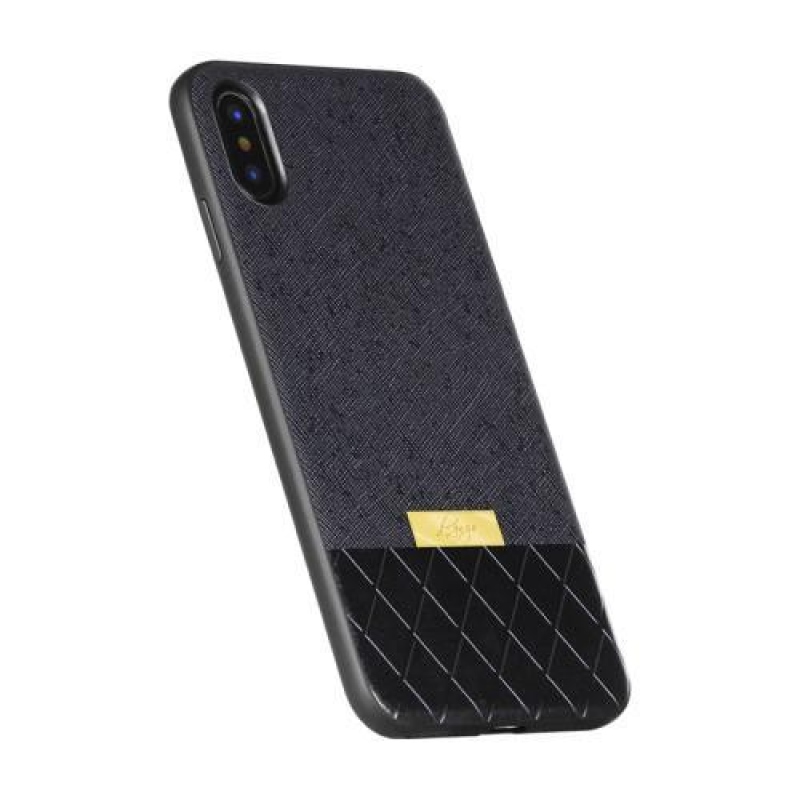 Gogo zselés tok PU bőr hátlappal iPhone X készülékhez - fekete