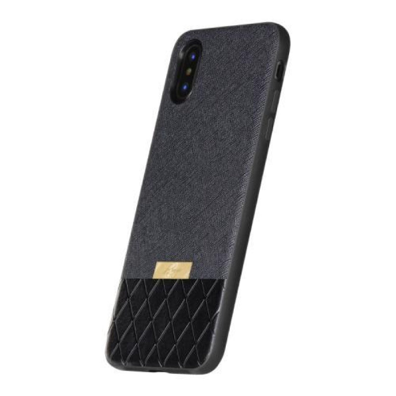 Gogo zselés tok PU bőr hátlappal iPhone X készülékhez - fekete