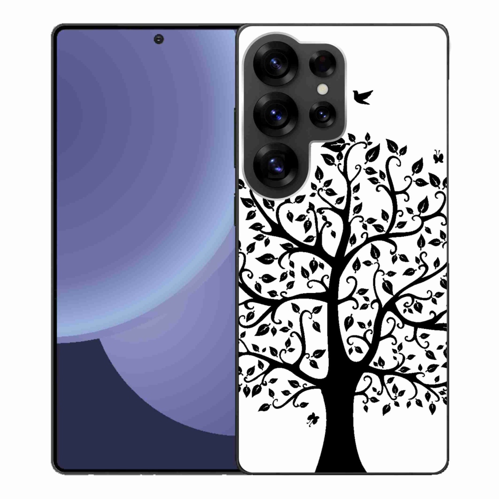 Zselés borítás mmCase Samsung Galaxy S25 Ultra - fekete-fehér fa