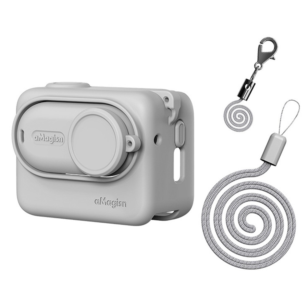 AMAGISN Szilikon Védőtok Pánttal Insta360 GO 3S-hez - Szürke