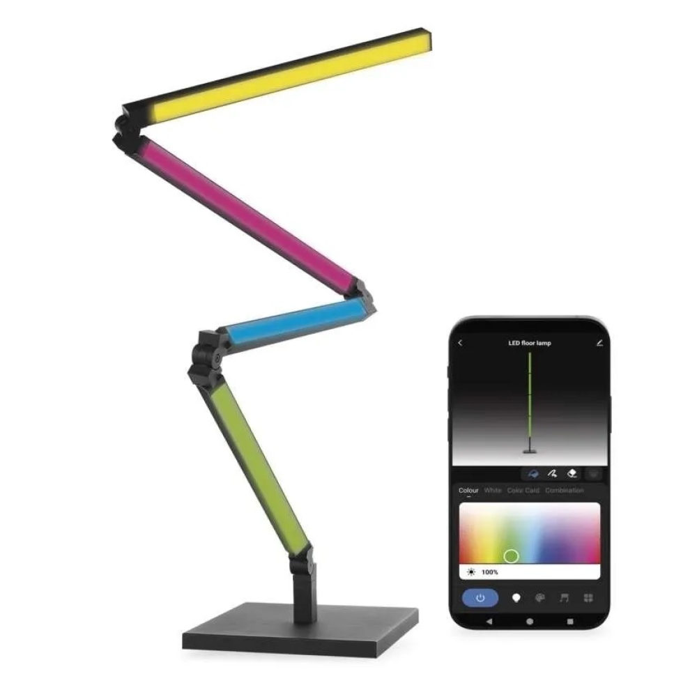 GoSmart LED állólámpa 175 cm, meleg fehér / RGBIC WiFi - fekete