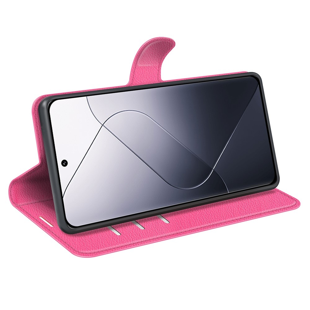 Litchi könyv tok Xiaomi 14 - rózsa