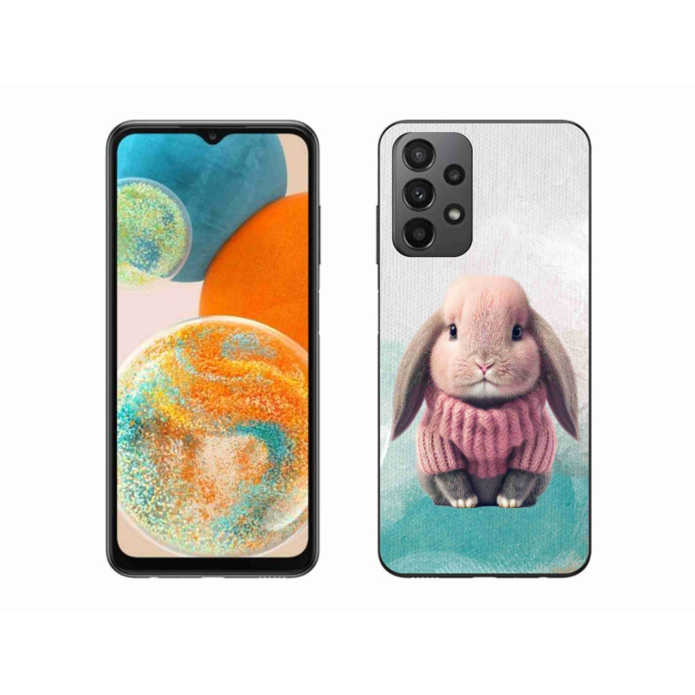 Gél borítás mmCase Samsung Galaxy A23 4G/5G - nyúl pulóverben