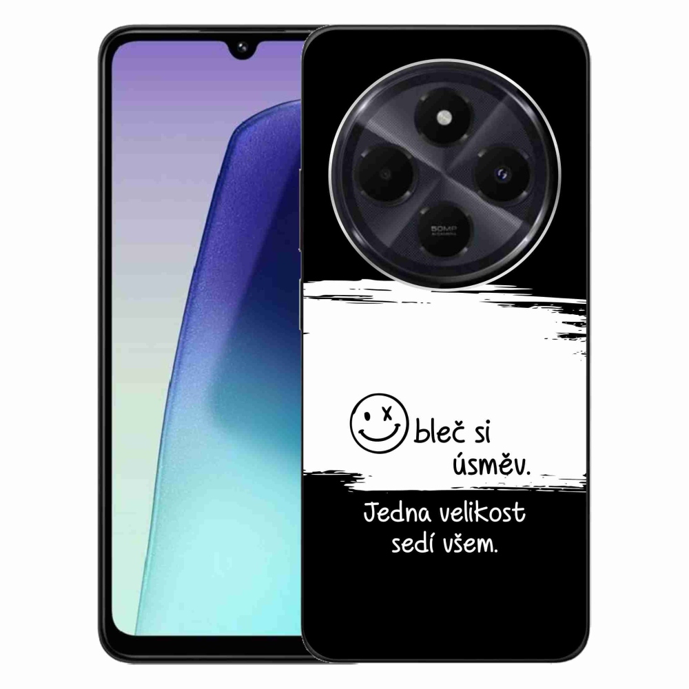 Gél borító mmCase a Xiaomi Redmi 14C/Poco C75 számára - vicces szöveg 8 fekete és fehér háttérrel