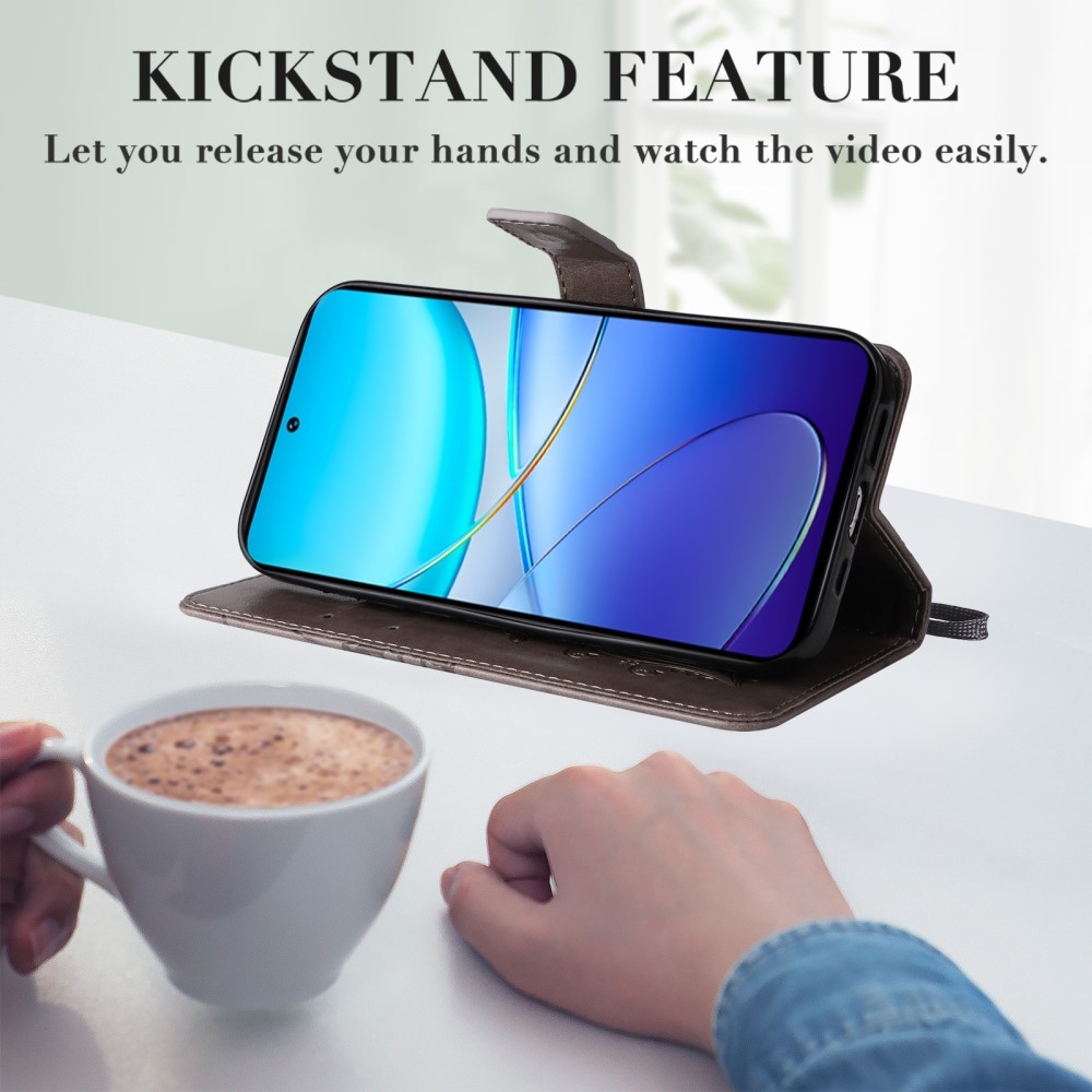 Nagy pillangó könyv tok a Vivo V40 SE 4G/5G-hez - szürke