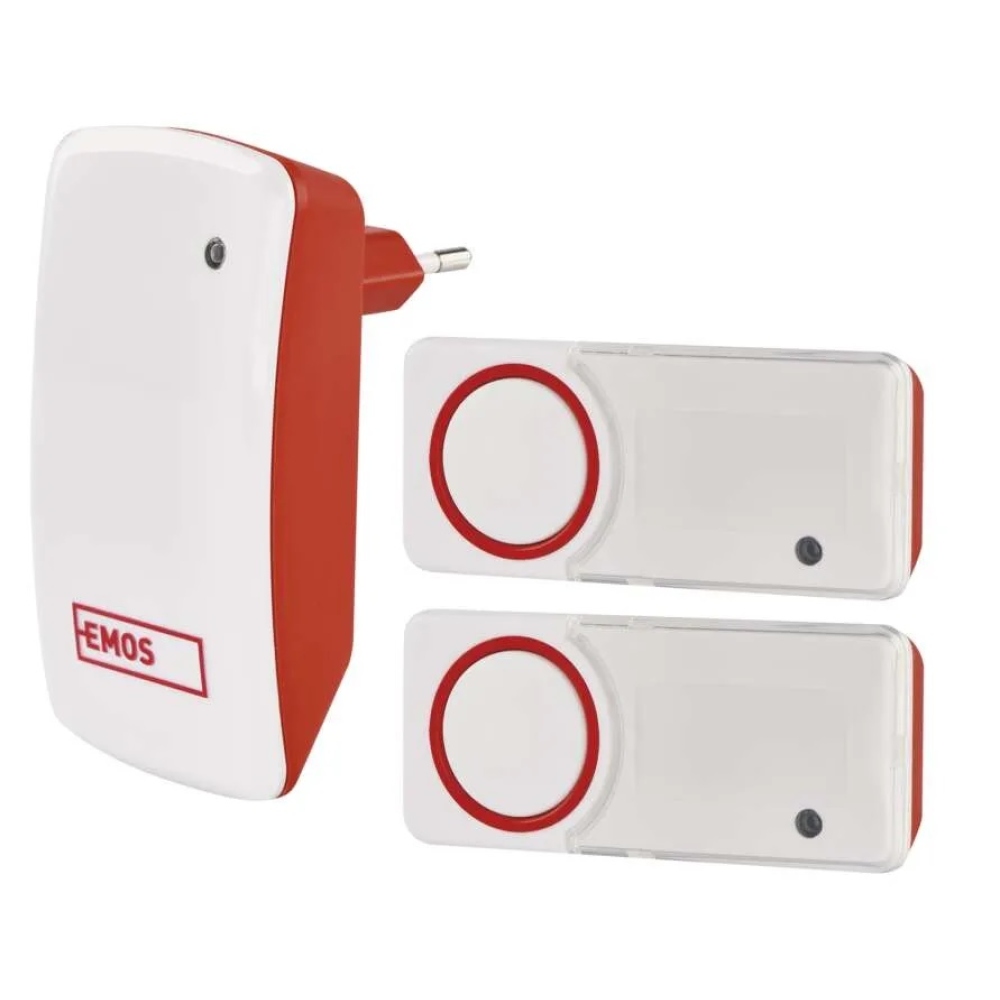 P5750.2T vezeték nélküli, elem nélküli, vezeték nélküli csengő aljzathoz, 2 gombbal