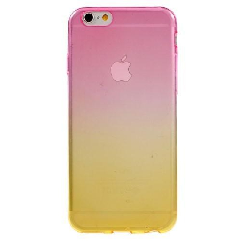 Fokozatos zselés tok iPhone 6 Plus és 6s Plus készülékhez - rózsaszín/sárga