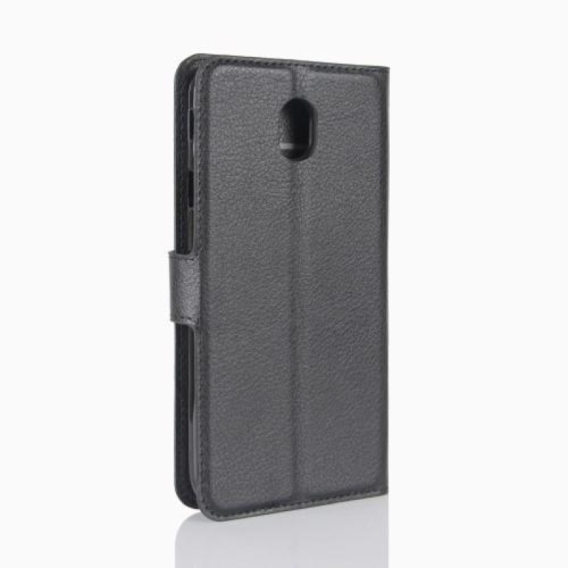 Szemcsés könyv tok Samsung Galaxy J3 (2017) - fekete