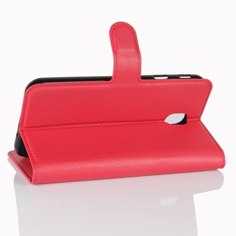 Szemcsés könyv tok Samsung Galaxy J3 (2017) - piros