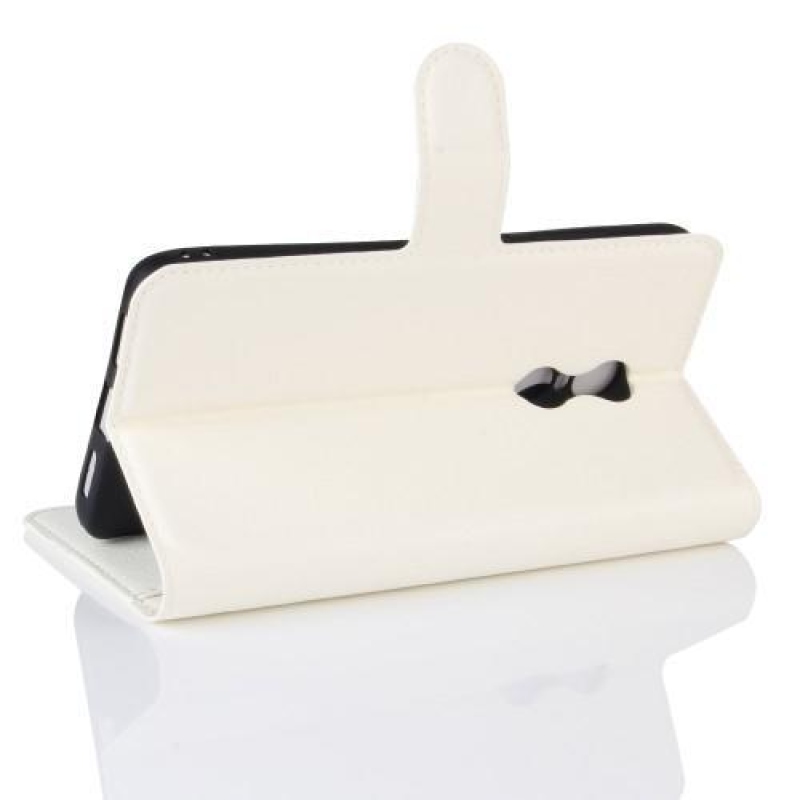 Szemcsés PU bőr tok Xiaomi Redmi Note 4X-hez - fehér