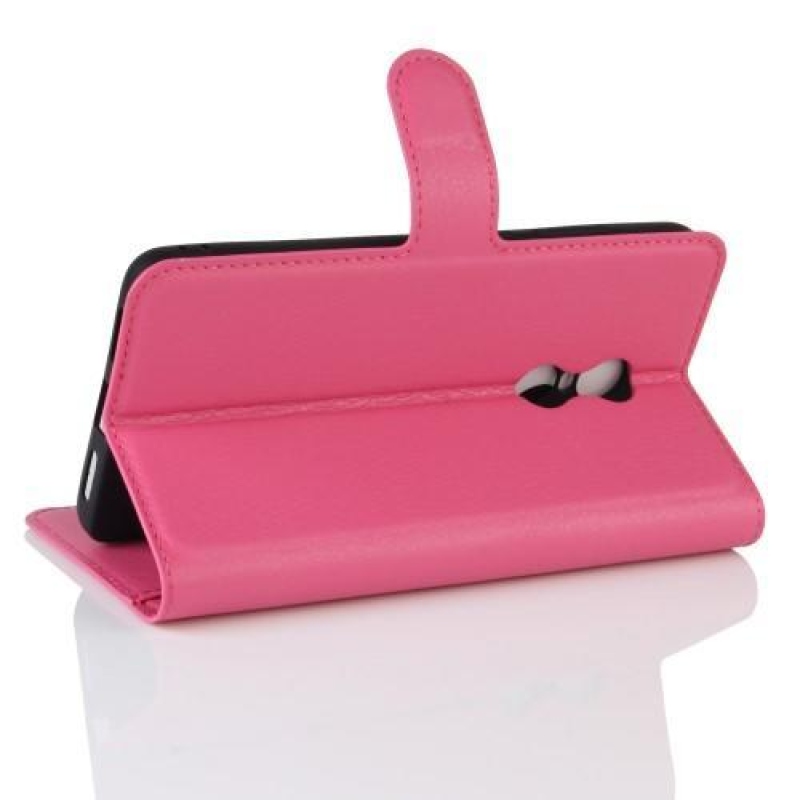 Szemcsés PU bőr tok Xiaomi Redmi Note 4X - rózsaszínű