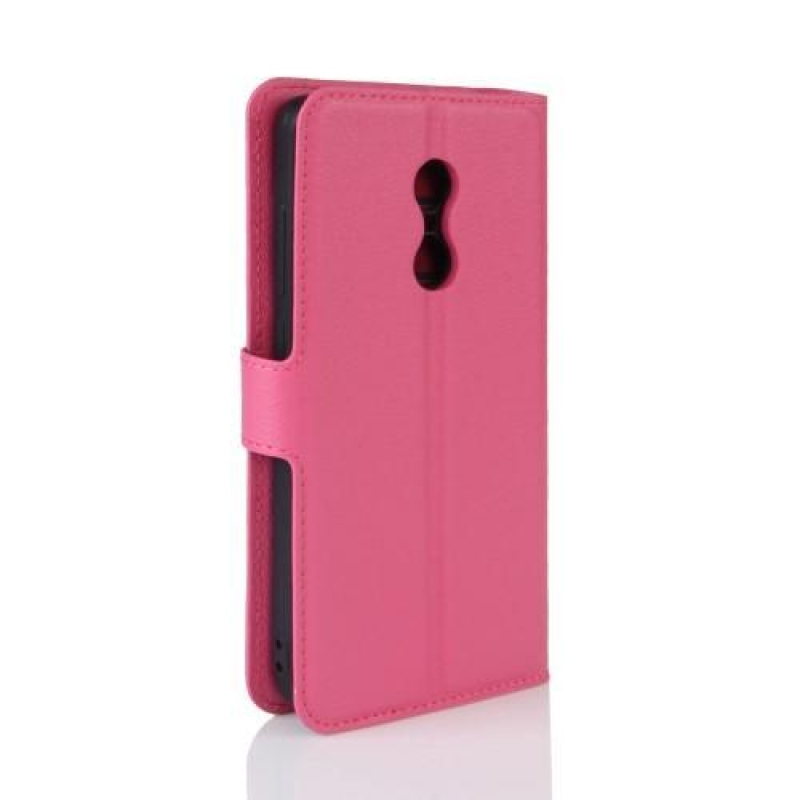 Szemcsés PU bőr tok Xiaomi Redmi Note 4X - rózsaszínű