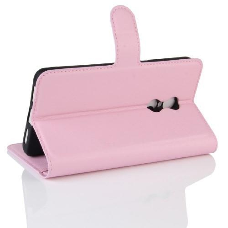 Szemcsés PU bőr tok Xiaomi Redmi Note 4X - rózsaszínű