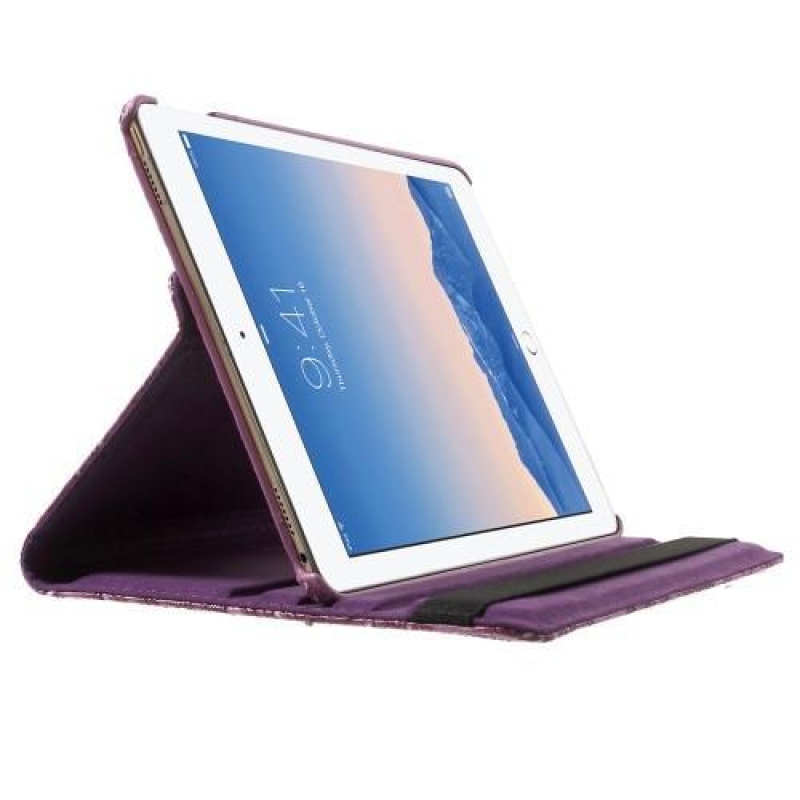 Szőlő stílusos könyvtáska iPad Pro 9.7 táblagéphez - lila