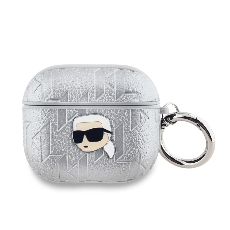 Karl Lagerfeld PU dombornyomott Karl fej tok az AirPods 3 ezüsthöz