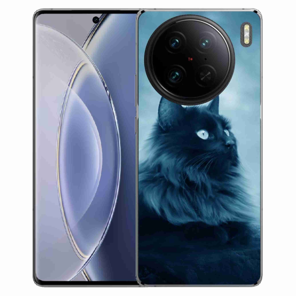 Gél tok mmCase a Vivo X90 Pro készülékhez - fekete macska 1
