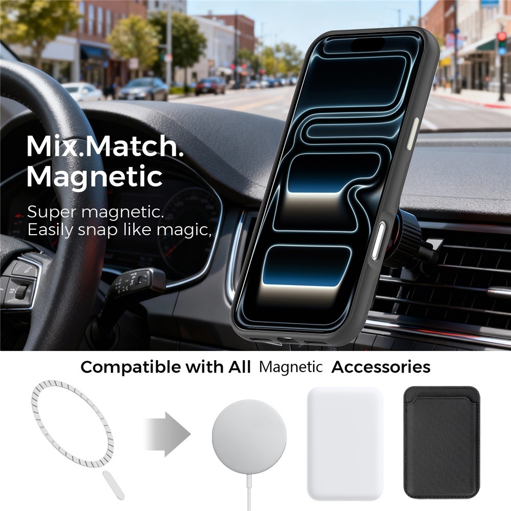 Griddy strapabíró, MagSafe-kompatibilis tok az iPhone 18 Pro Max-hoz – fekete