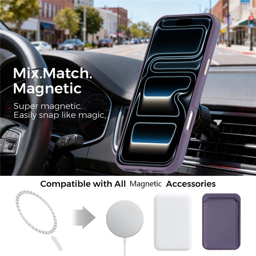 Griddy strapabíró, MagSafe-kompatibilis tok az iPhone 18 Pro Max-hoz – lila