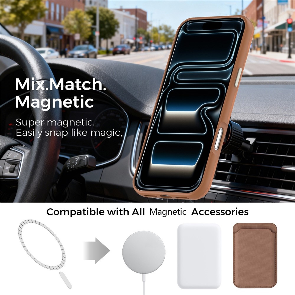 Griddy strapabíró, MagSafe-kompatibilis tok az iPhone 18 Pro Max-hoz – barna