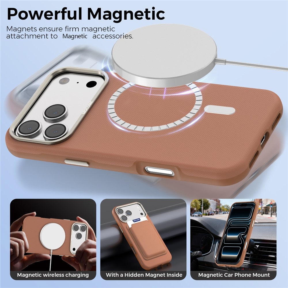 Griddy strapabíró, MagSafe-kompatibilis tok az iPhone 18 Pro Max-hoz – barna
