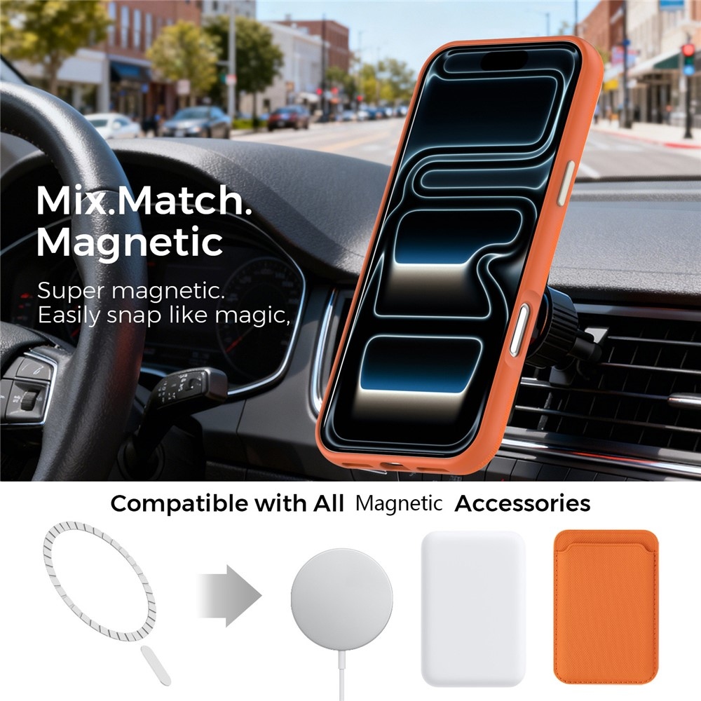 Griddy strapabíró, MagSafe-kompatibilis tok az iPhone 18 Pro Max-hoz – narancssárga