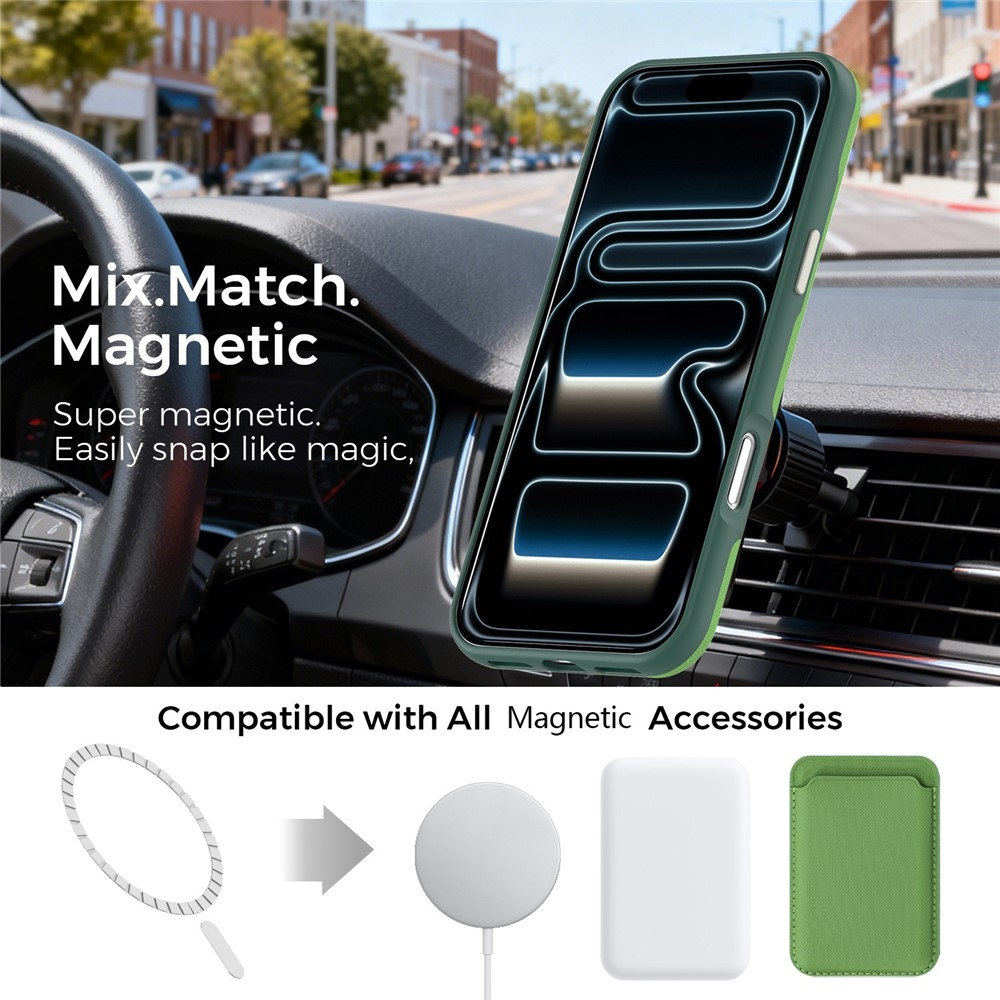 Griddy strapabíró, MagSafe-kompatibilis tok iPhone 18 Pro Max-hoz – zöld