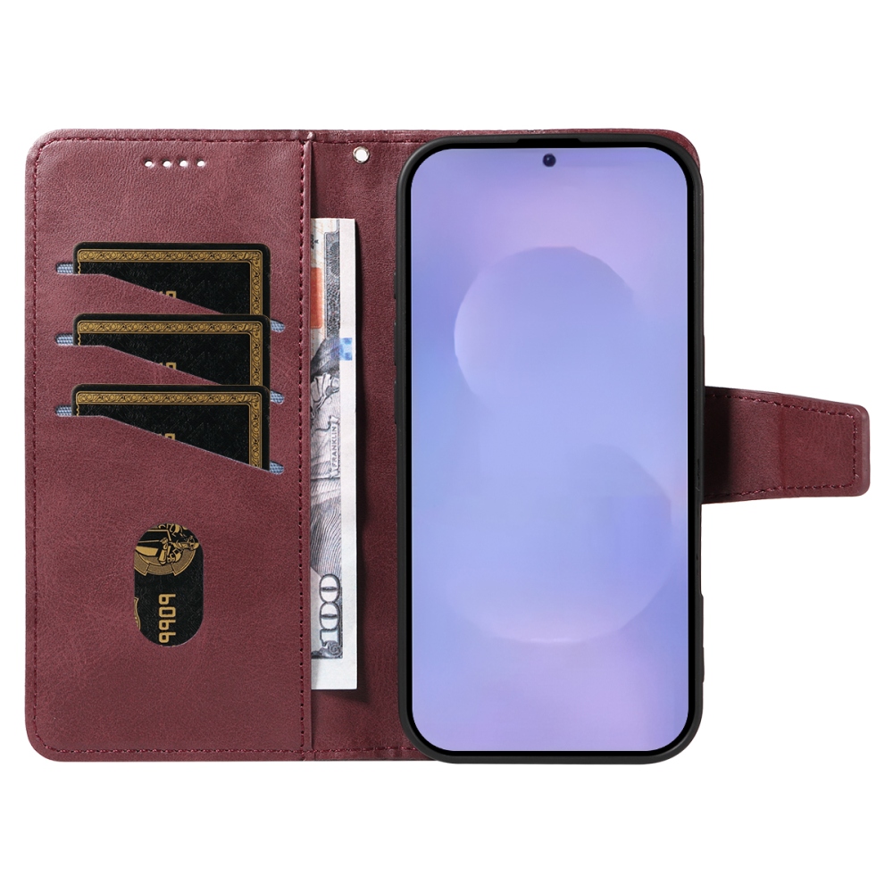 Gridy könyvtáska Samsung Galaxy S26/S26 Pro készülékhez - bordó színben