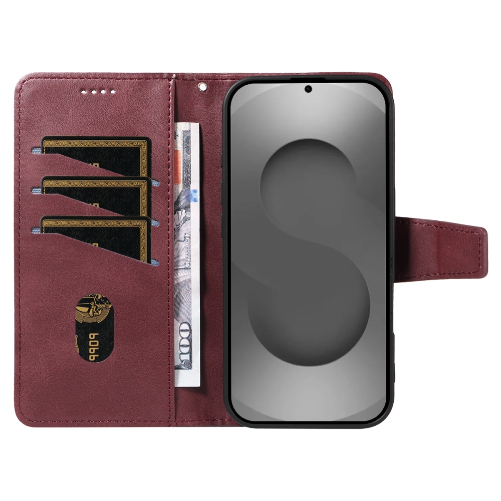 Gridy könyvtáska Samsung Galaxy S26 Ultra készülékhez - bordó színben