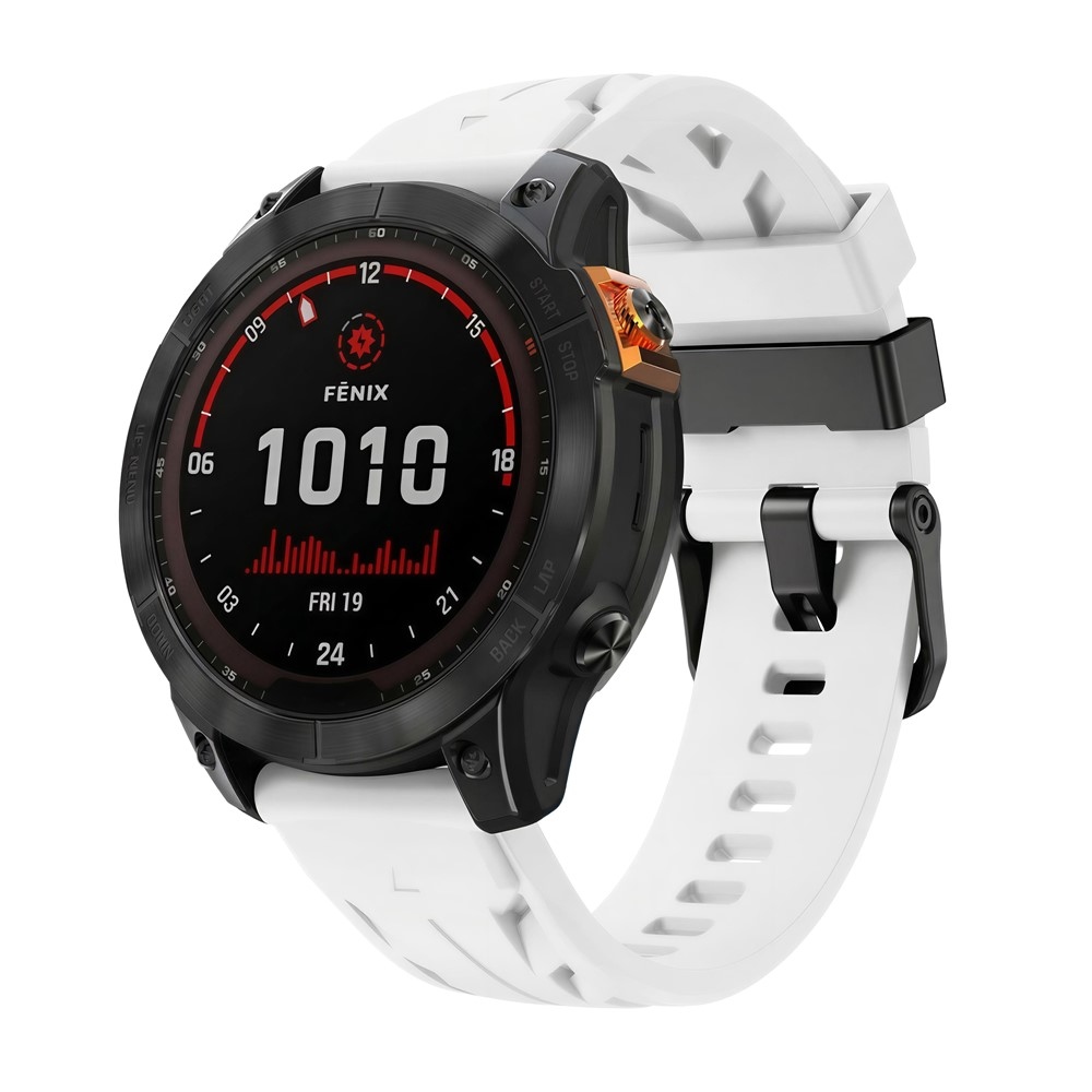 Groove szilikon karkötő, 22 mm, Garmin Fenix 8 Pro 47 mm/Fenix 8 47 mm modellekhez – fehér