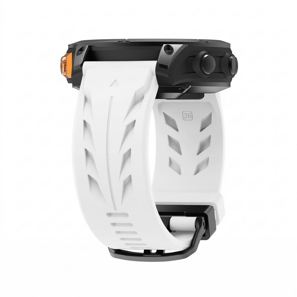 Groove szilikon karkötő, 22 mm, Garmin Fenix 8 Pro 47 mm/Fenix 8 47 mm modellekhez – fehér
