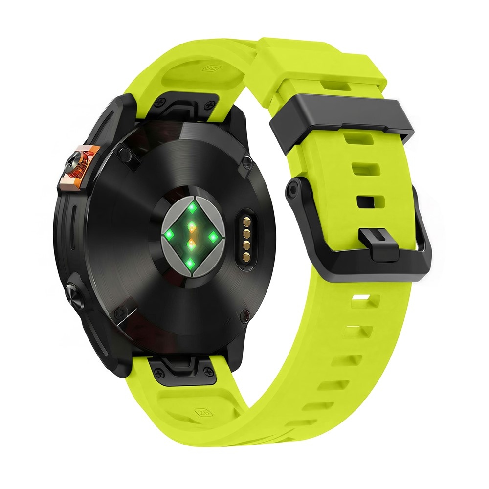 Groove szilikon karkötő, 22 mm, Garmin Fenix 8 Pro 47 mm/Fenix 8 47 mm modellekhez – sárgászöld