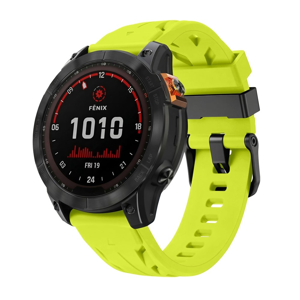 Groove szilikon karkötő, 22 mm, Garmin Fenix 8 Pro 47 mm/Fenix 8 47 mm modellekhez – sárgászöld