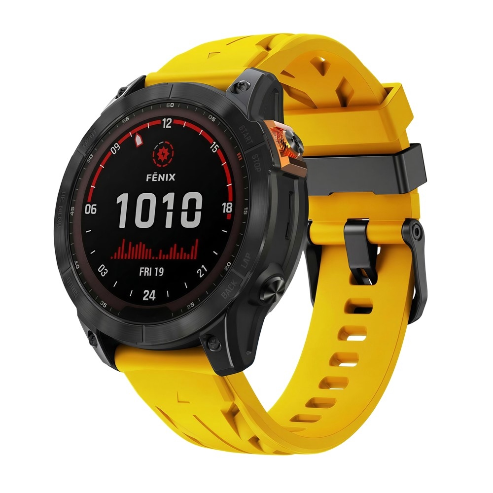 Groove szilikon szíj, 22 mm, Garmin Fenix 8 Pro 47 mm/Fenix 8 47 mm modellekhez – sárga