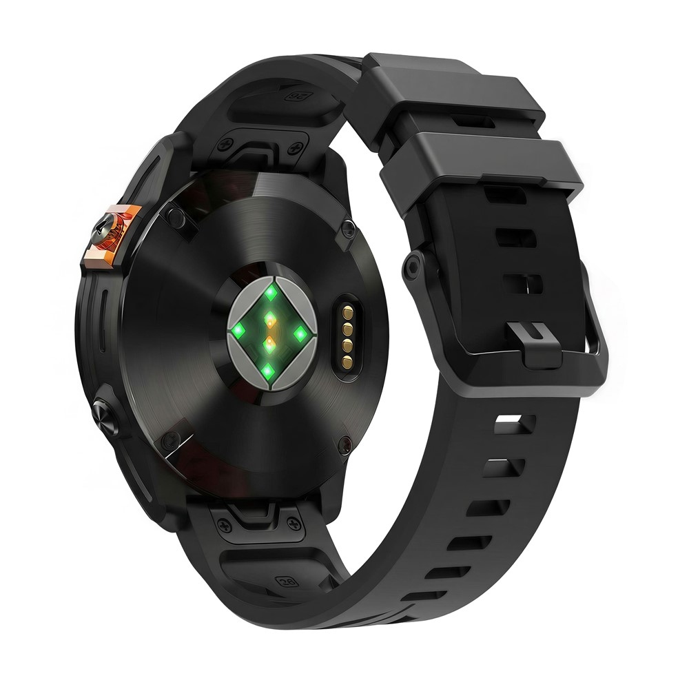 Groove szilikon szíj, 26 mm, Garmin Fenix 8 Pro 51 mm/Fenix 8 51 mm modellekhez – fekete