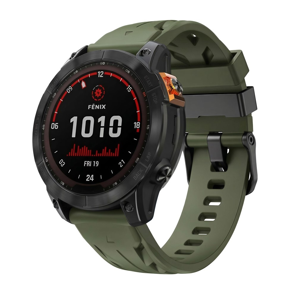 Groove szilikon szíj, 26 mm, Garmin Fenix 8 Pro 51 mm/Fenix 8 51 mm modellekhez – zöld